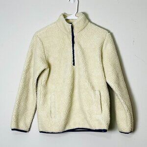 Amazon Essentials Sweater Kids XL‎ Cream Fleece Pullover Quarter Zip Sherpa